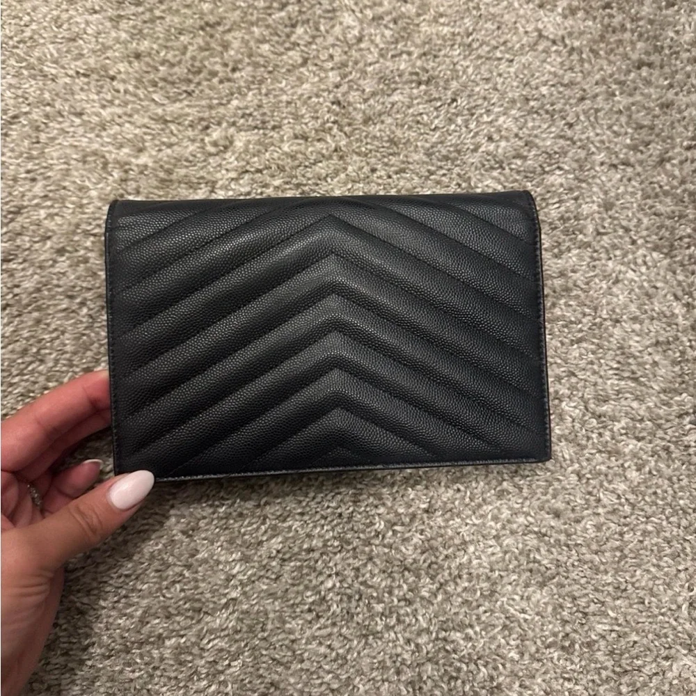 Saint Laurent Black Crossbody Bag with Gold Logo - Picture 2 of 13